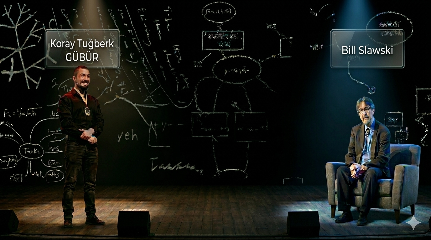 Koray Tugberk Gubur and Bill Slawski on stage